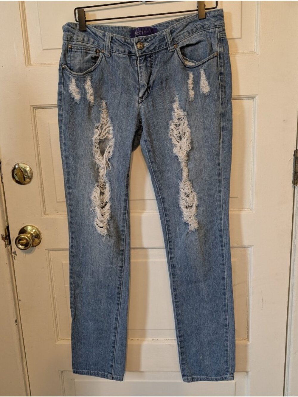 Miley Cyrus Max Azra Distressed Jeans Juniors Size 13 Grunge Thrashed Indie